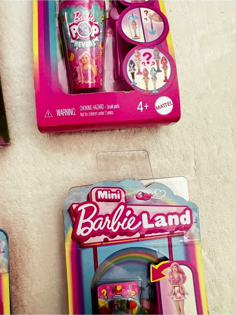 Lot of 4 Barbie Mini BarbieLand Pop Reveal Dolls, 1.5-inch Doll Ages 4+ Mattel